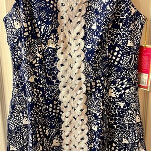 Lilly Pulitzer for Target Navy and Cream Blouse